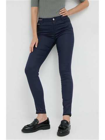 Kalhoty Morgan dámské tmavomodrá barva přiléhavé high waist