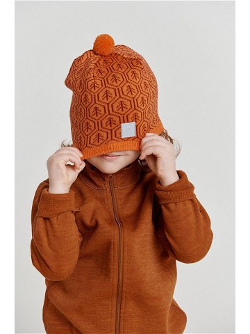 Dětska čepice Reima oranžová barva vlněná