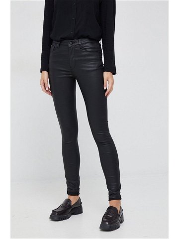 Kalhoty Pepe Jeans dámské černá barva přiléhavé high waist