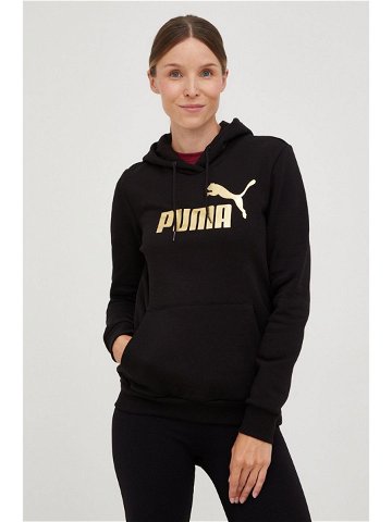Mikina Puma dámská černá barva s potiskem