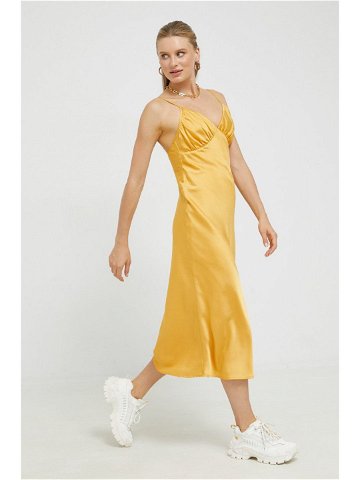 Šaty Abercrombie & Fitch oranžová barva midi