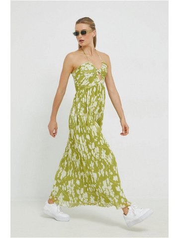 Šaty Abercrombie & Fitch zelená barva midi