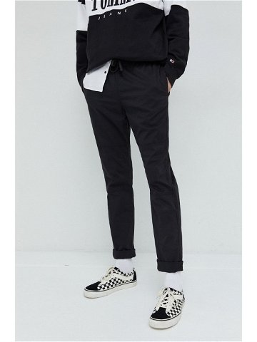 Kalhoty Hollister Co pánské černá barva jednoduché