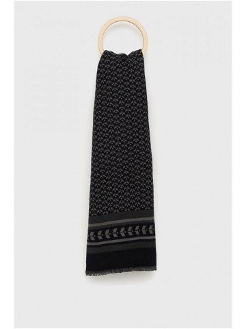 Vlněný šátek BOSS šedá barva