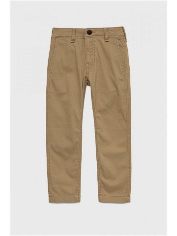 Dětské kalhoty Abercrombie & Fitch hnědá barva hladké