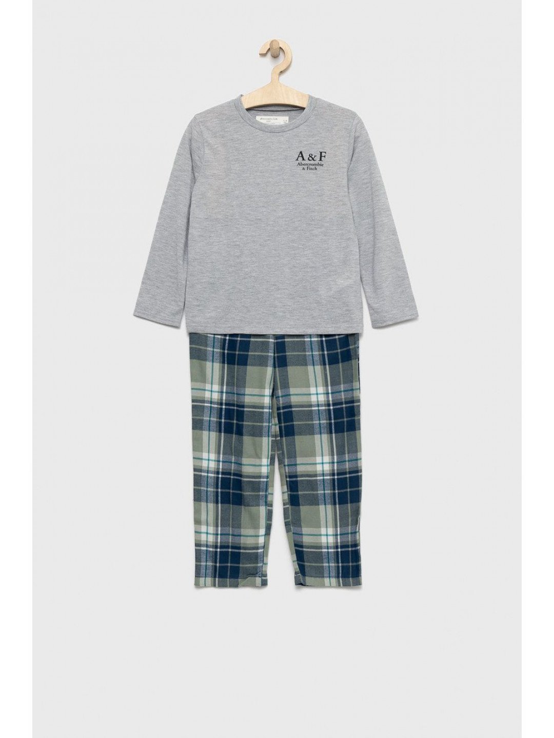 Dětské pyžamo Abercrombie & Fitch šedá barva