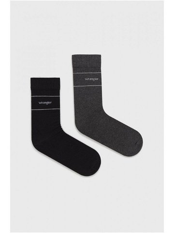Ponožky Wrangler 2-pak pánské šedá barva