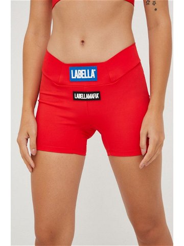 Tréninkové šortky LaBellaMafia Go On dámské červená barva s aplikací medium waist