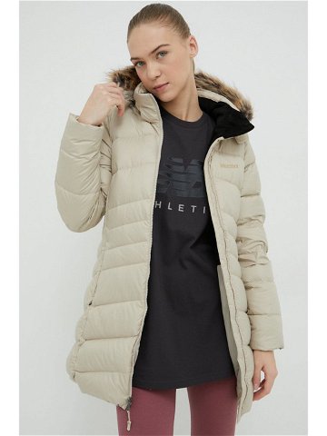 Péřová bunda Marmot dámská béžová barva zimní