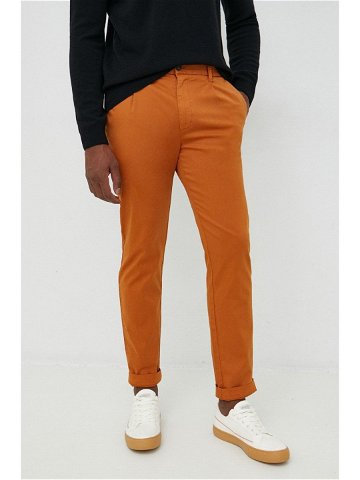 Kalhoty United Colors of Benetton pánské oranžová barva jednoduché