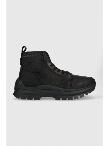 Boty Calvin Klein Jeans Hiking Laceup Boot pánské černá barva