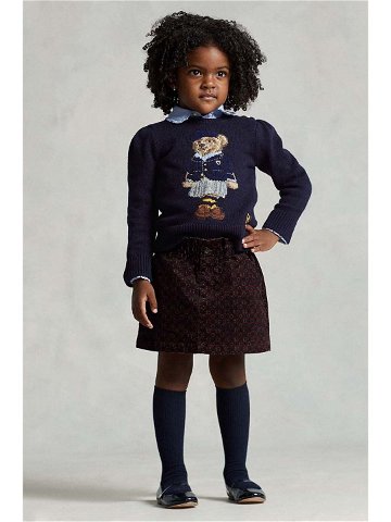 Dětský svetr s příměsí vlny Polo Ralph Lauren tmavomodrá barva lehký