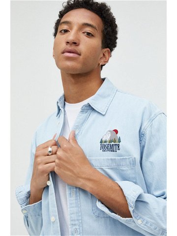 Džínová košile Abercrombie & Fitch pánská regular s klasickým límcem