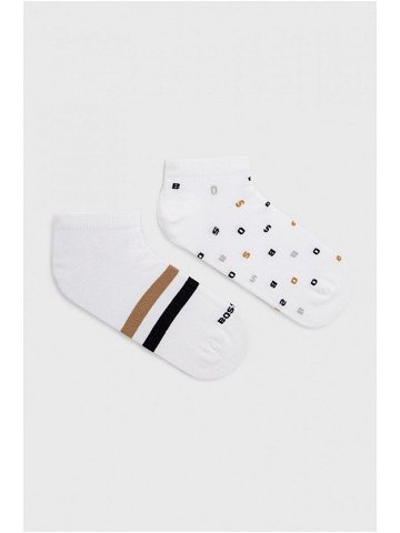 Ponožky BOSS 2-pack pánské bílá barva 50477890
