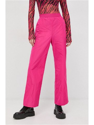 Kalhoty Patrizia Pepe dámské růžová barva jednoduché high waist