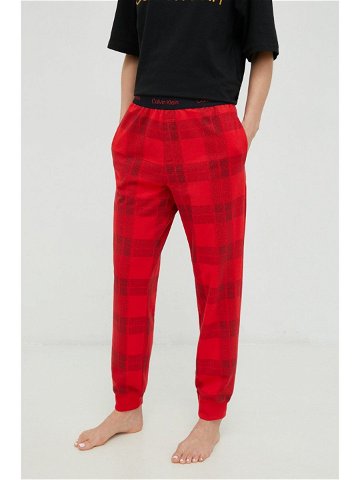 Kalhoty Calvin Klein Underwear dámské červená barva