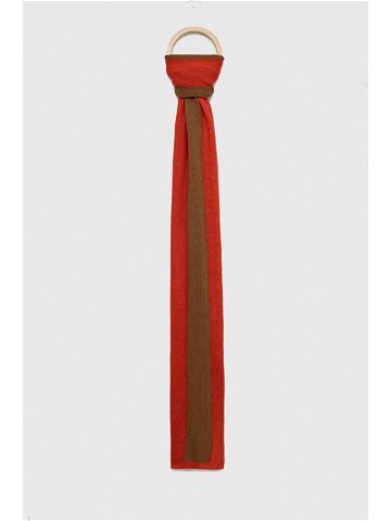 Šátek z vlněné směsi Sisley červená barva vzorovaný