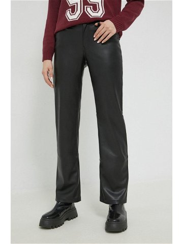 Kalhoty Hollister Co dámské černá barva jednoduché high waist
