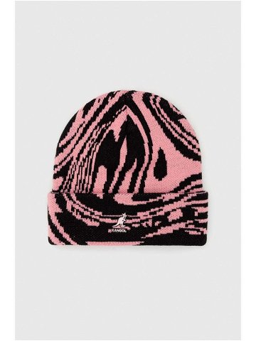 Čepice Kangol růžová barva z husté pleteniny