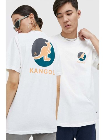 Bavlněné tričko Kangol bílá barva s potiskem