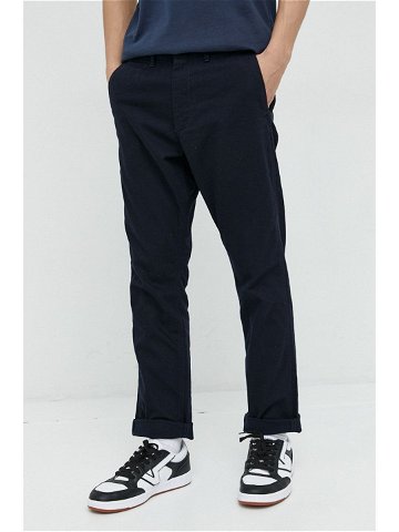 Bavlněné kalhoty Superdry pánské tmavomodrá barva přiléhavé