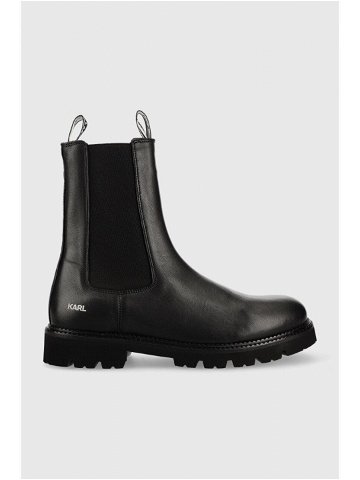 Kožené kotníkové boty Karl Lagerfeld Troupe Mens pánské černá barva