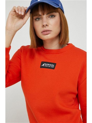 Mikina Kangol dámská oranžová barva s aplikací