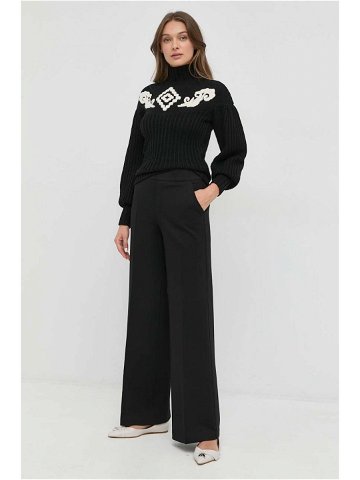 Kalhoty Spanx dámské černá barva široké high waist