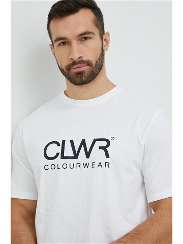 Bavlněné tričko Colourwear bílá barva s potiskem