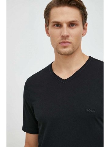Bavlněné tričko BOSS 3-pack černá barva 50475285