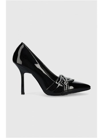 Kožené kotníkové boty Karl Lagerfeld SARABANDE černá barva KL30919D