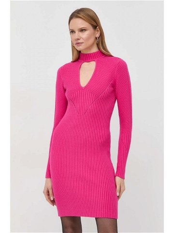 Šaty Guess růžová barva mini