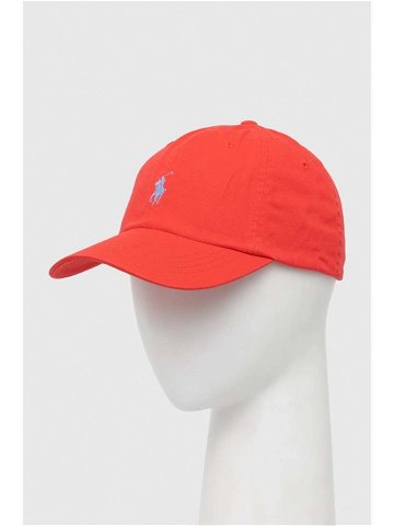 Bavlněná baseballová čepice Polo Ralph Lauren červená barva s aplikací 710667709