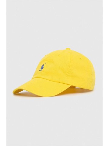 Bavlněná baseballová čepice Polo Ralph Lauren žlutá barva s aplikací 710667709