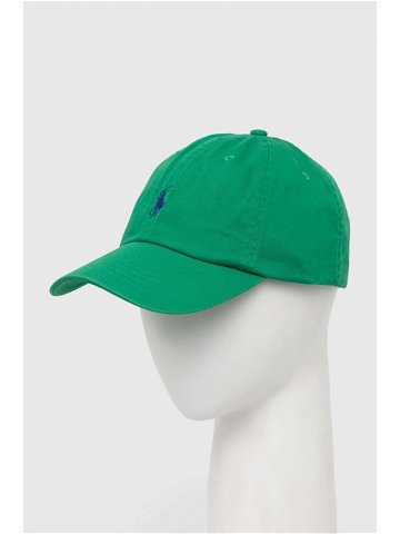 Bavlněná baseballová čepice Polo Ralph Lauren zelená barva s aplikací 710667709