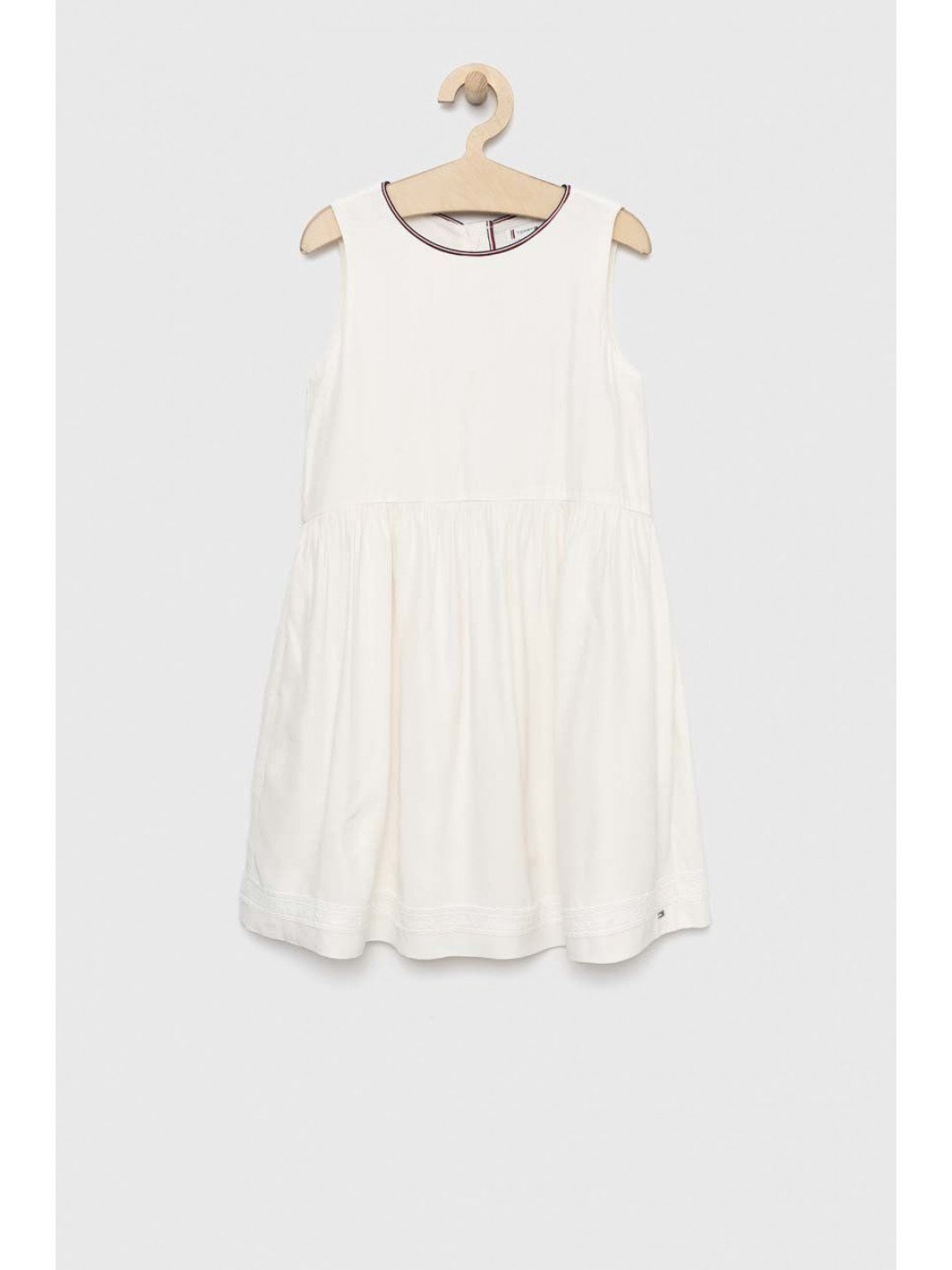 Dívčí šaty Tommy Hilfiger bílá barva midi