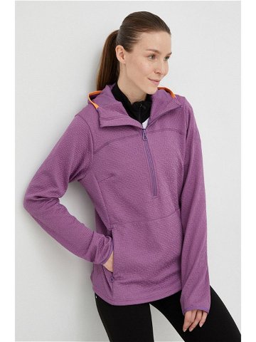 Sportovní mikina Helly Hansen Powderqueen fialová barva s kapucí