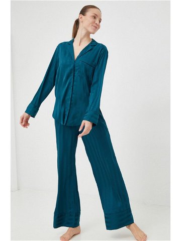 Pyžamová košile Abercrombie & Fitch dámská zelená barva