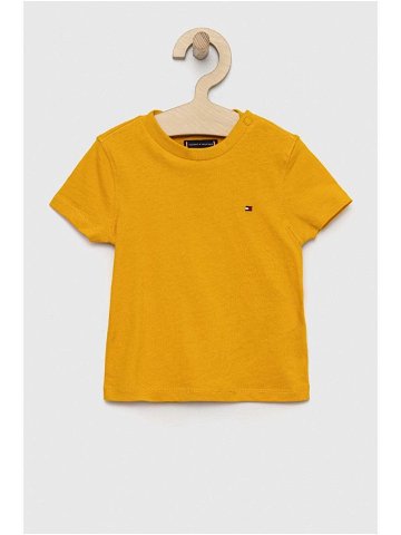 Dětské bavlněné tričko Tommy Hilfiger oranžová barva