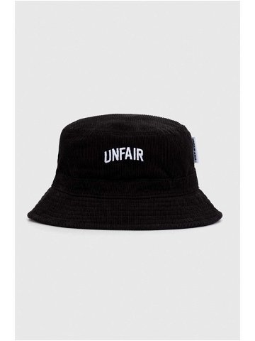 Manšestrový klobouok Unfair Athletics černá barva bavlněný