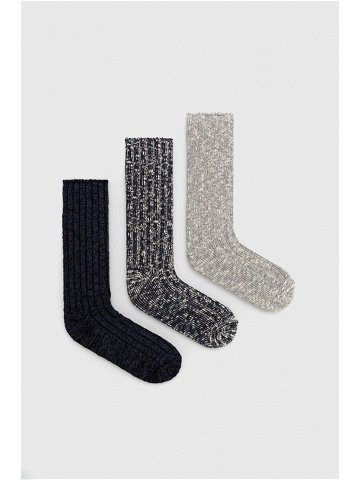 Ponožky Abercrombie & Fitch 3-pack pánské tmavomodrá barva