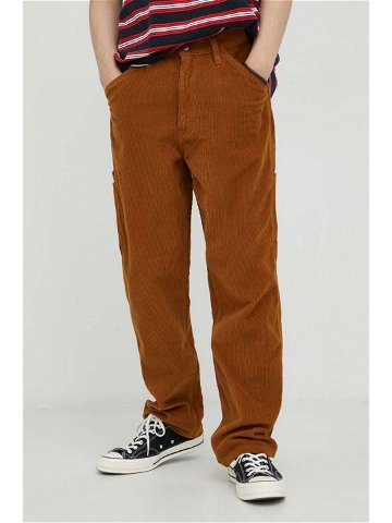 Manšestrové kalhoty Levi s pánské hnědá barva ve střihu cargo