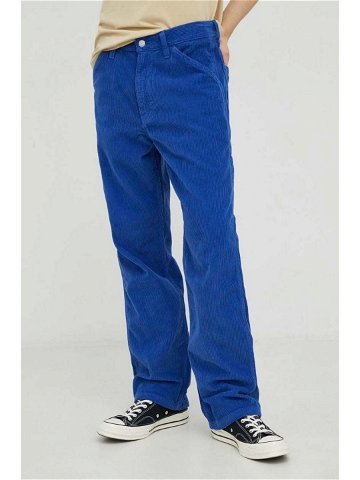 Manšestrové kalhoty Levi s pánské modrá barva ve střihu cargo