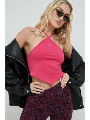 Top Tommy Jeans dámský růžová barva