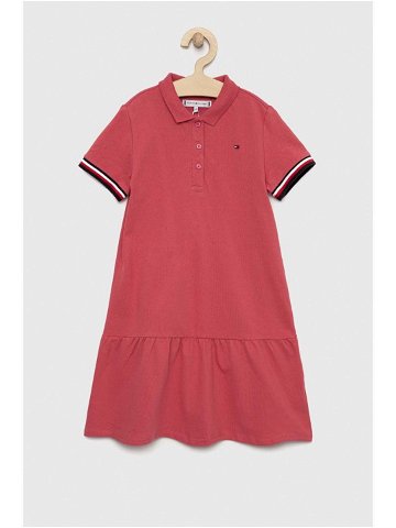Dívčí šaty Tommy Hilfiger růžová barva mini