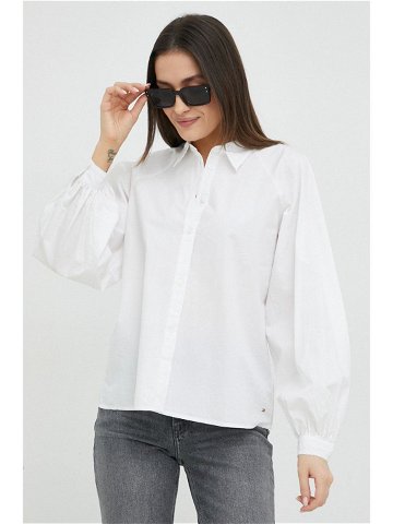 Košile Tommy Hilfiger bílá barva regular s klasickým límcem