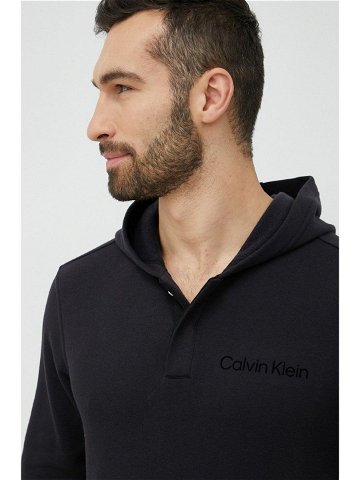 Tréninková mikina Calvin Klein Performance černá barva s kapucí