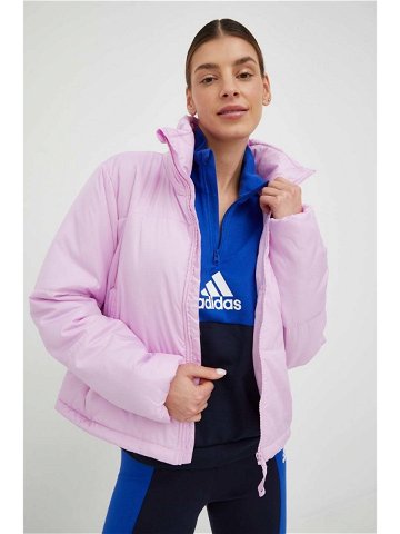 Bunda adidas dámská růžová barva zimní