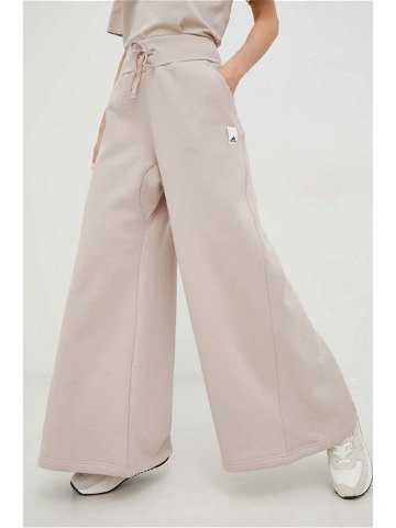 Kalhoty adidas dámské růžová barva hladké