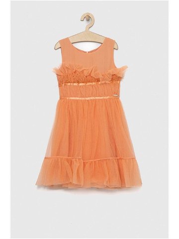 Dívčí šaty Guess oranžová barva mini